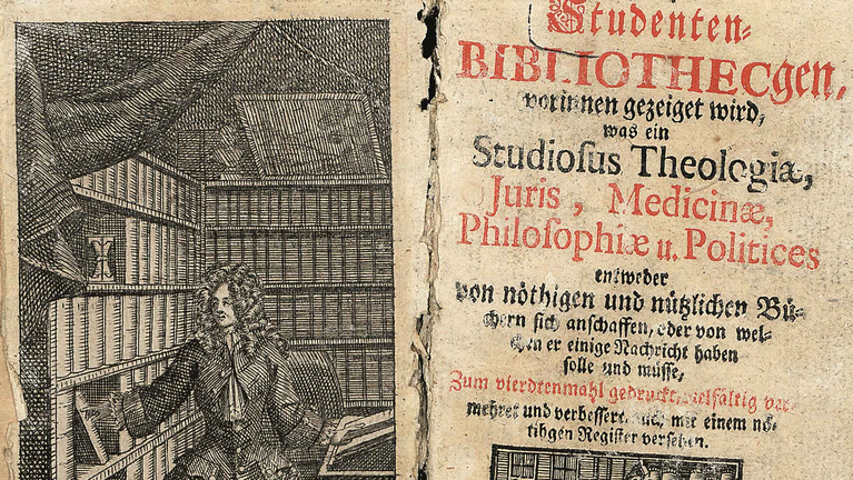 Ausschnitte aus Titelblättern verschiedener Werke wissenschaftlichen Inhalts