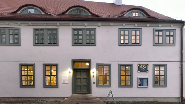 View of August Hermann Francke's home at the entrance to the Francke Foundations site.