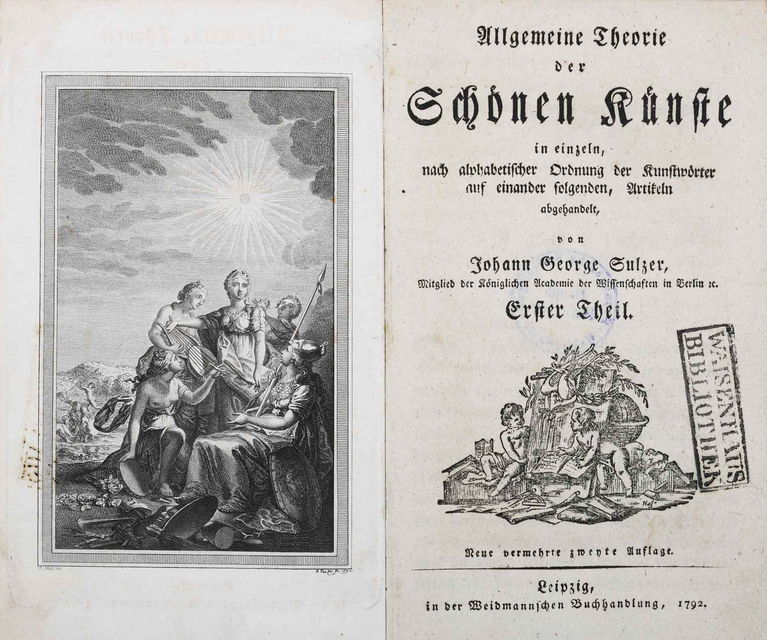 Titelblatt von Sulzer "Allgemeine Theorie der Schönen Künste"
