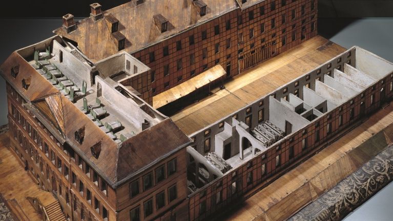 Wooden model from the 18th century of the orphanage 