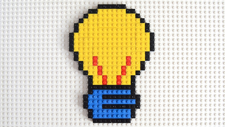 Eine Glühbirne aus Legosteinen