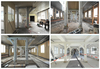Four renovation stages of the former printing shop hall for the Leo Lab. The result is a bright, large creative space on the ground floor. 