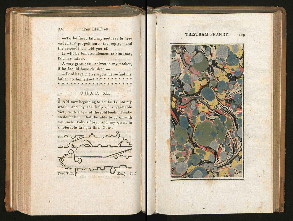 Seiten aus Laurence Sterne "The Life And Opinions Of Tristram Shandy"