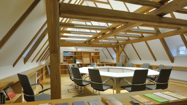 Bibelmansarde im Dachgeschoss des Francke-Wohnhauses