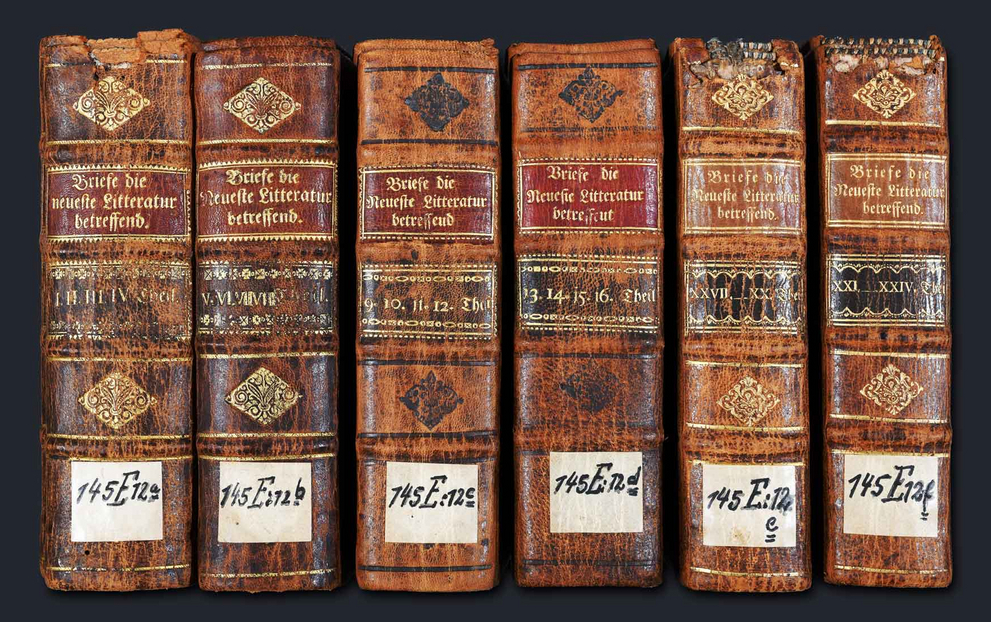 Exemplare der "Briefe, die neueste Litteratur betreffend". Herausgegeben von Gotthold Ephraim Lessing und Moses Mendelssohn